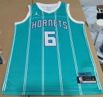 Maillot de Basket #6 Mcdaniels Hornets Bleu Imprimé